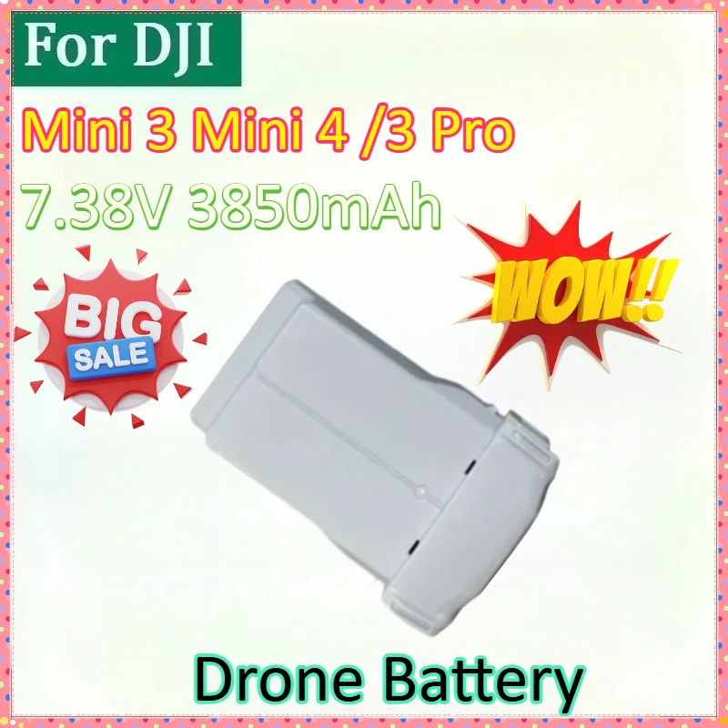 

New 7.38V 3850mAh Intelligent Flight Accessories Battery for DJI Mini 3 Mini 4 /3 Pro RC Drone Battery Flight Time 47 Minutes