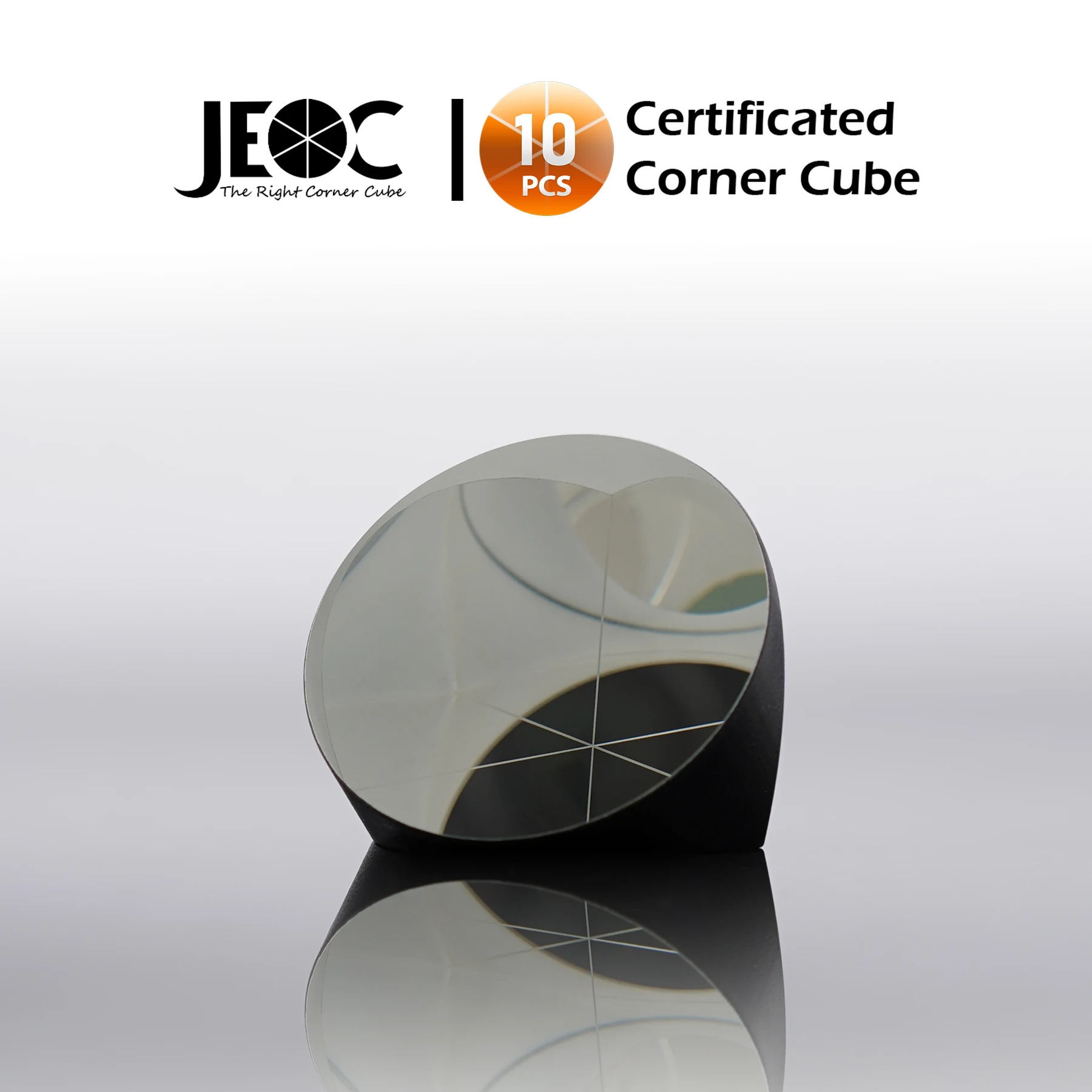 10pcs JEOC Certificated Corner Cube, 42mm Diameter, 32mm Height reflective prism, Silver Coated