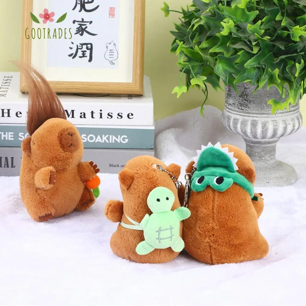 PP Cotton Capybara Plush Keychain Plush Capybara Anime Capibara Pendant Stuffed Funny Capybara Plush Keyring Kid Girl Boy