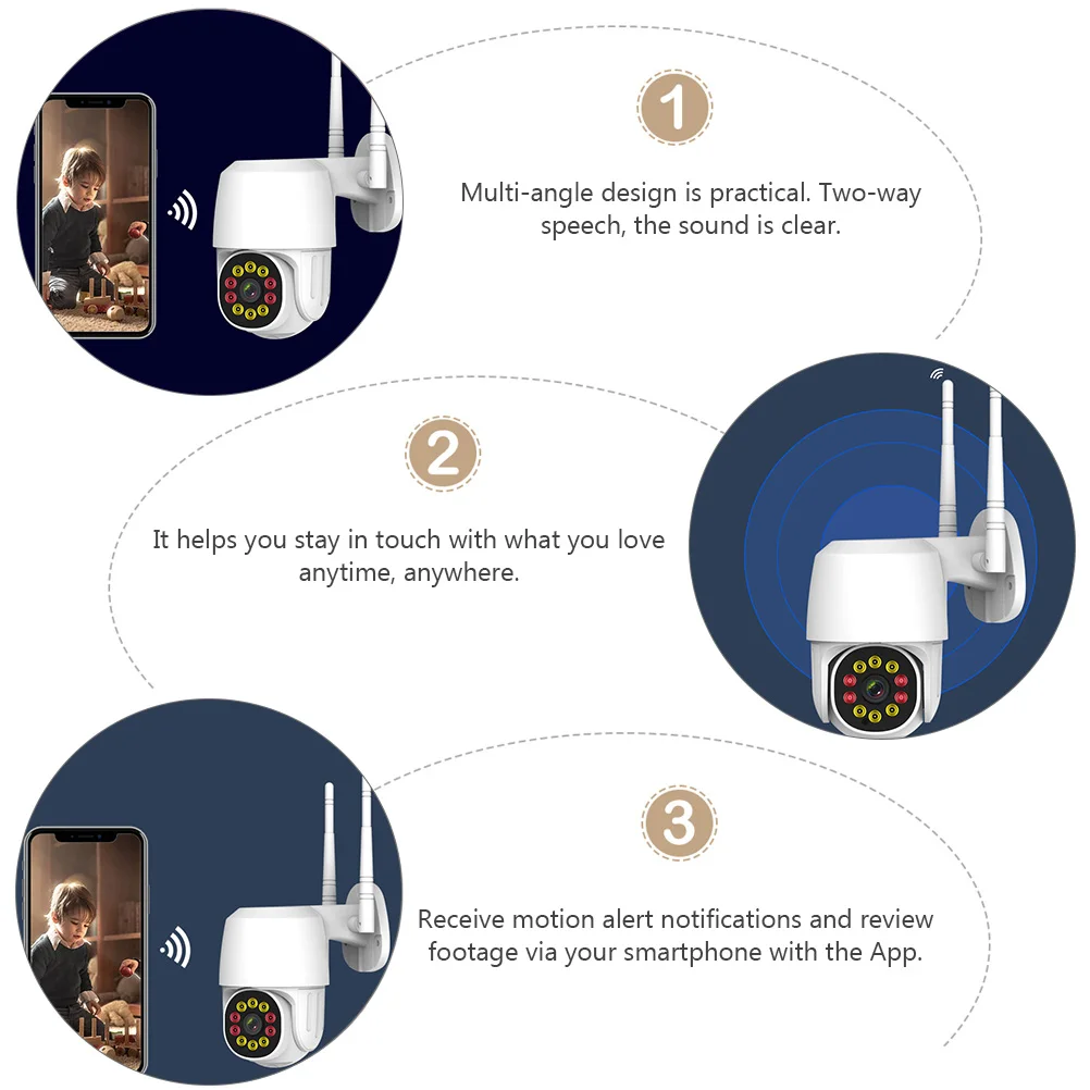 

1080P HD Wireless Waterproof Outdoor Wifi Cam Remote Monitoring Security Multi Angle Design Two