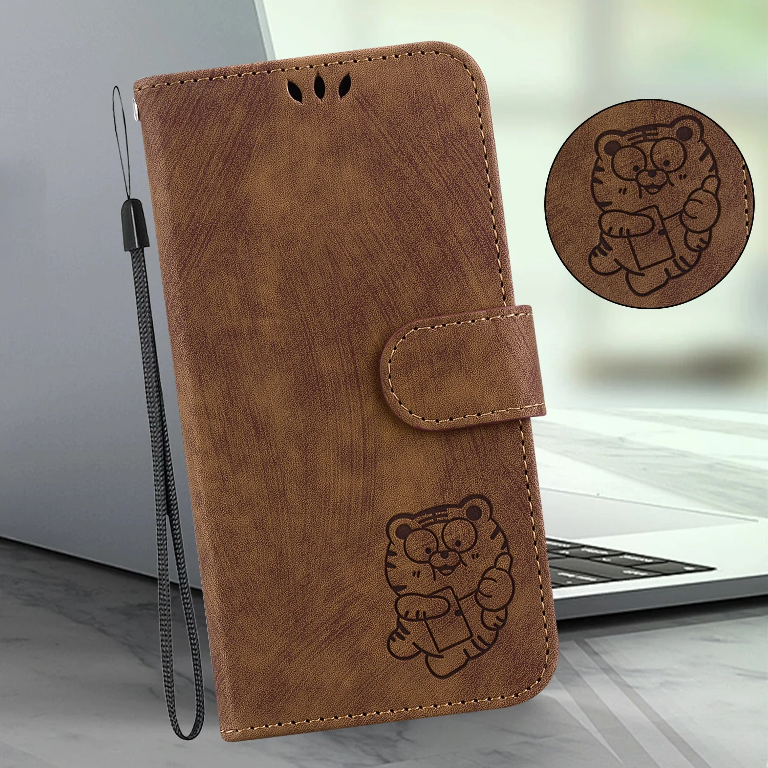 Wallet Flip Leather Case Embossed Tiger for Sony Xperia 10 V 2023 1 V Xperia ACE 3 10 III Card Magnetic Phone Cover Coque Funda