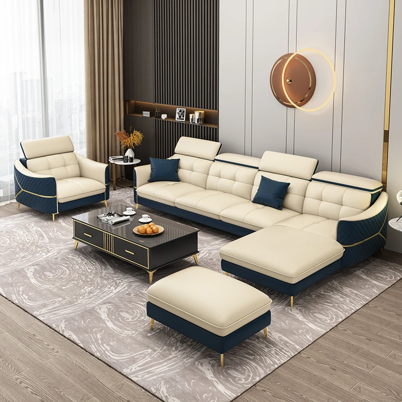 

Modern Luxury Living Room Sofas Leather Designer Nordic Sleeper Sofas Lounges Recliner Italian Divano Soggiorno Home Furniture