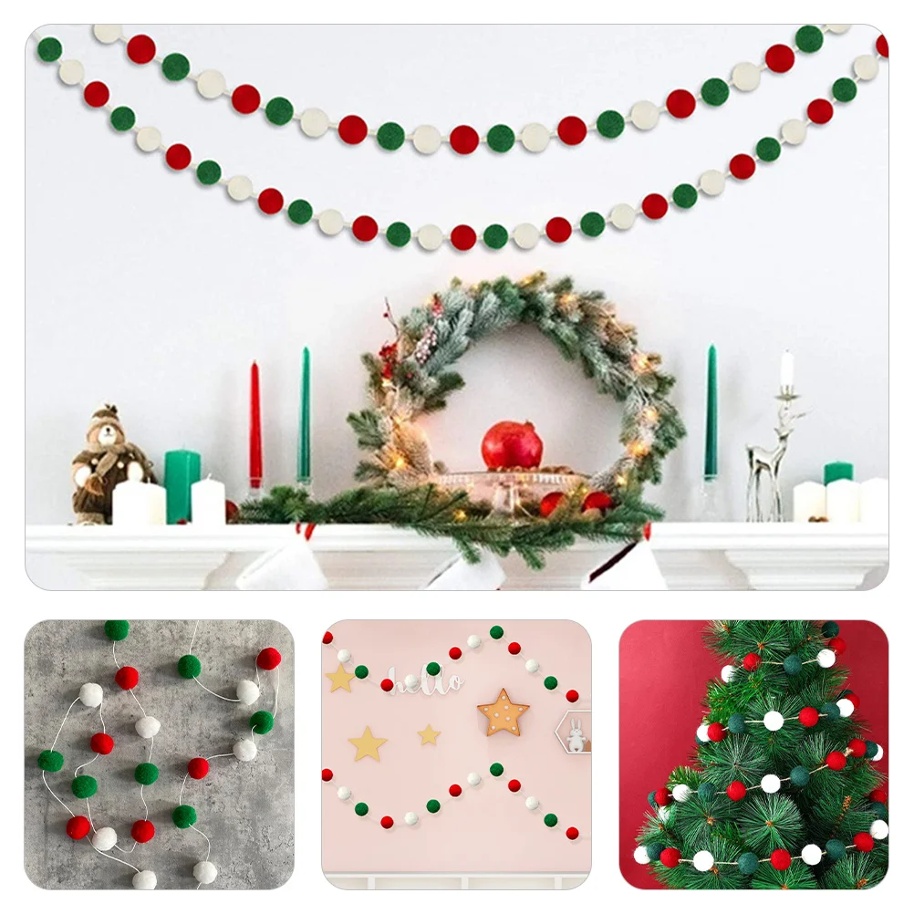 

2Pcs Colorful Wool Ball Pendant Household Pompom String Xmas Tree Decor Party Favors Fall Garland Fall Garland