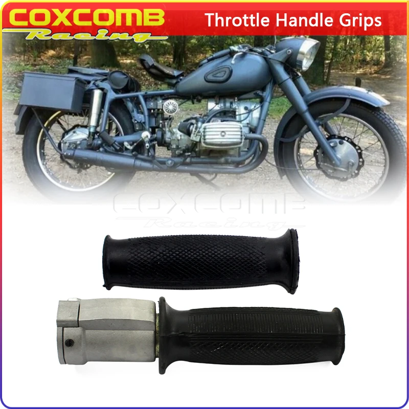 Hand Throttle Grips Motorcycle Rubber Aluminum Steel Black For DB DS DBK KS750 K750 M72 R12 R75 Dnepr Ural Vintage Sidecar Kits