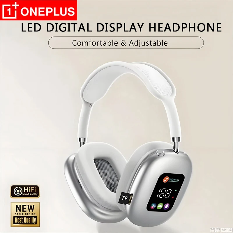 Oneplus casque Bluetooth sans fil rvb écran d'affichage numérique lecteur de carte casque longue durée de vie de la batterie haute fidélité sport écouteur