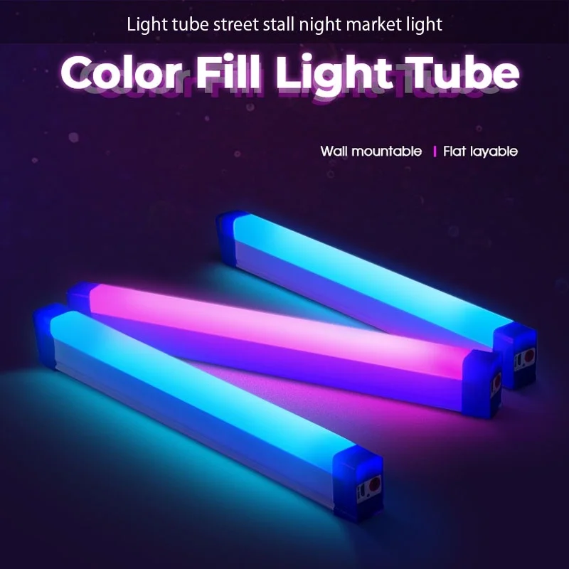 RGB LED Light Tube Tiktok Youtube Live Stream Colorful Photography Atmosphere Lights Protable Bar Night Lamp Lampu USB Powered