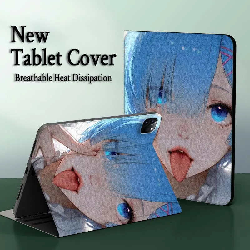 

Rem Anime Beautiful For iPad Pro Air Mini 2 3 4 5 6 7 7th 8th 9th 10th 11th 10.2 9.7 10.5 10.9 11 12.9 13 Tablet Case