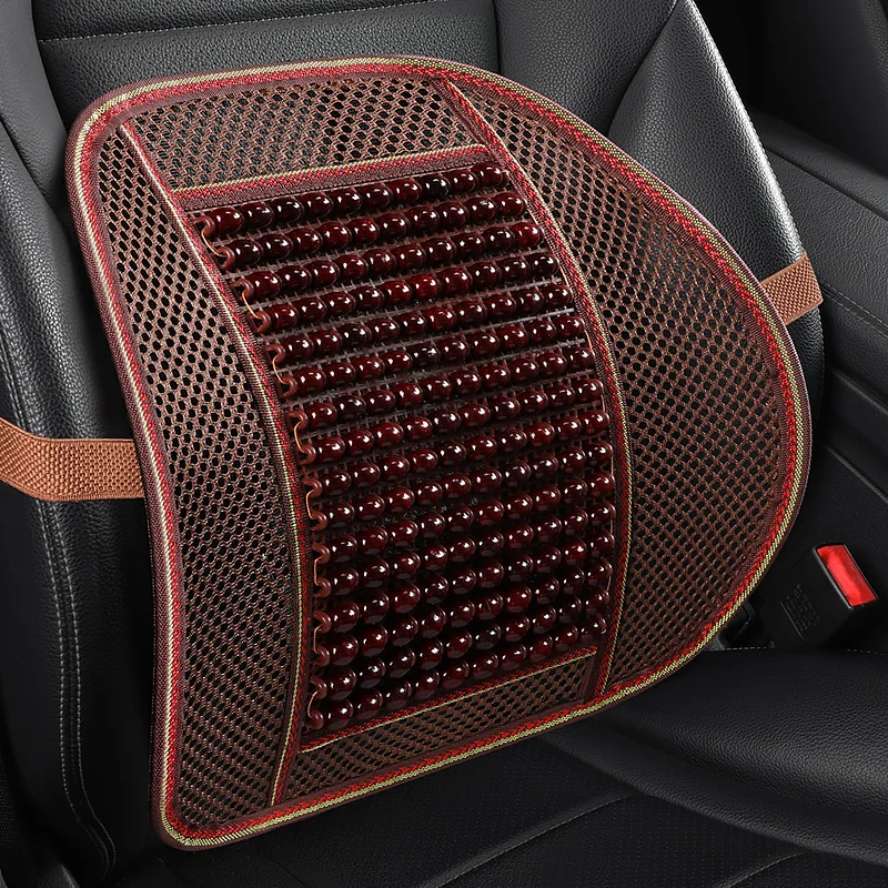 Universal Woodwork Car Back Support Chair Massage Lumbar Support Waist Cushion Mesh Ventilate Cushion Pad For Car Office Home