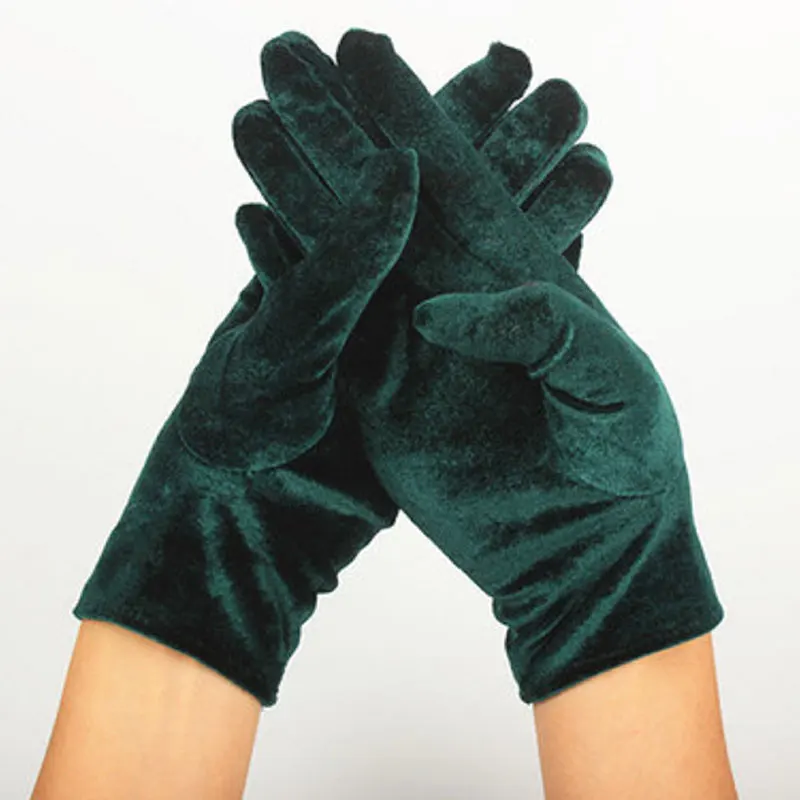 Otoño Invierno guantes de terciopelo cálidos Color sólido conducción Goves moda etiqueta mitones calidad elástica al aire libre Goves guantes de