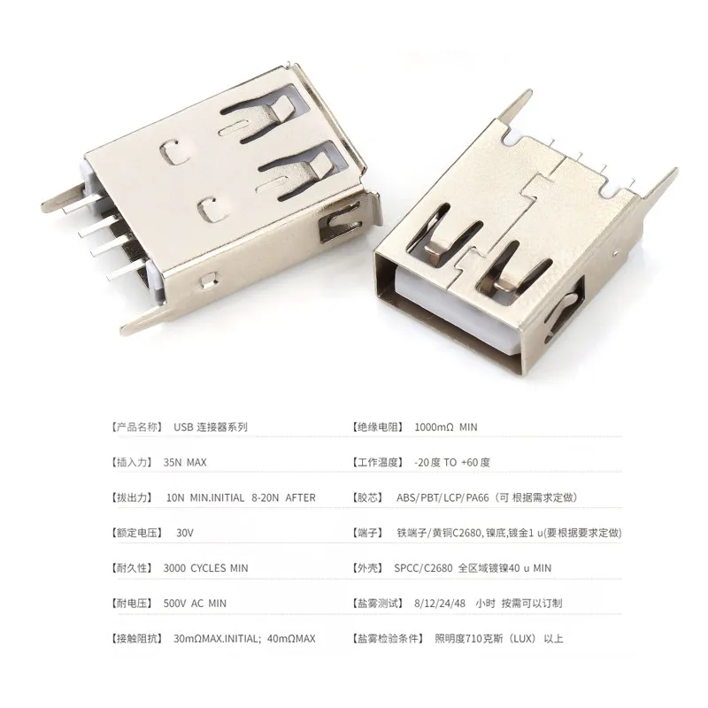 10 Stück USB 2.0 Buchsenstecker 10,0/13,0/13,7/15,0/17,5/19,6/20,5/24,5 MM Gerader Stecker Ladeanschluss AF180 ° für Elektronik – Detail 6