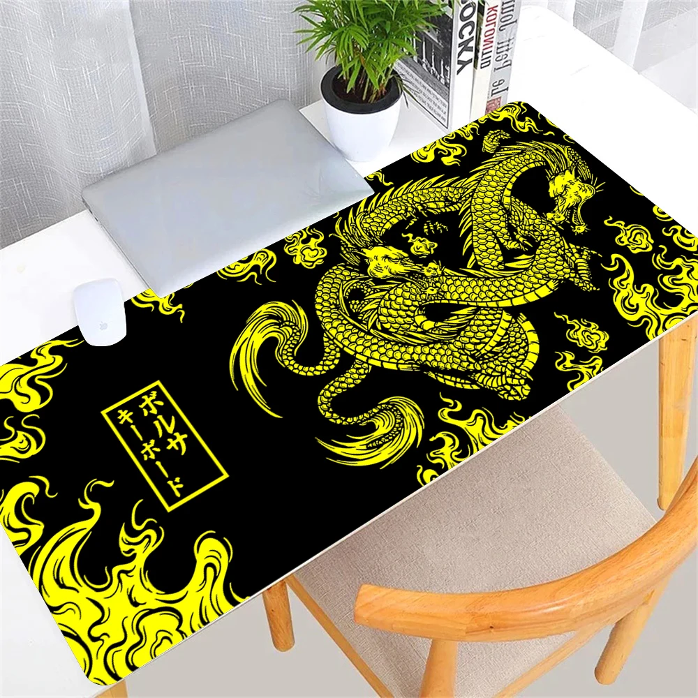 900x400mm Large Gaming Mousepad Japanese Dragon Anime XXL Keyboard Gamer Rubber Mouse Pads on The Table Speed Non-slip Desk Mats