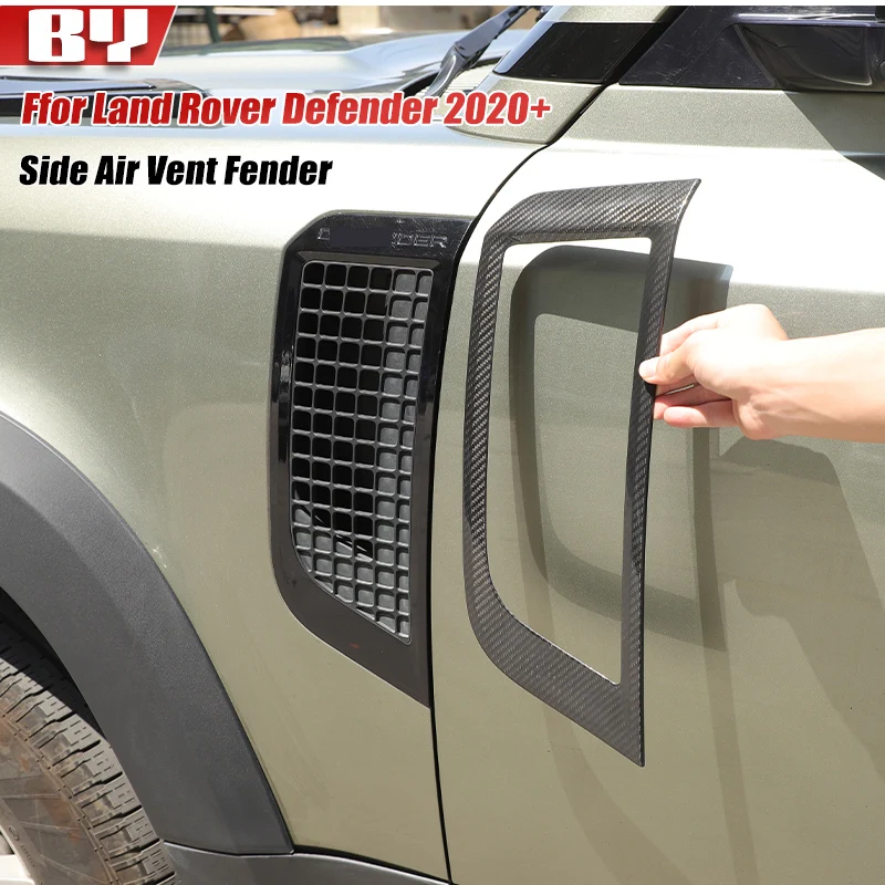 

Real Carbon Fiber Side Air Vent Fender Grille Trim Cover for Land Rover Defender 2020-2025 Car Accessories