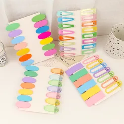 10 Pcs/Lot New Cute Colorful Waterdrop Shape Square Hairpin Plastic Hair Clips Barrettes Clip For Girl Fashion Hair Accessories