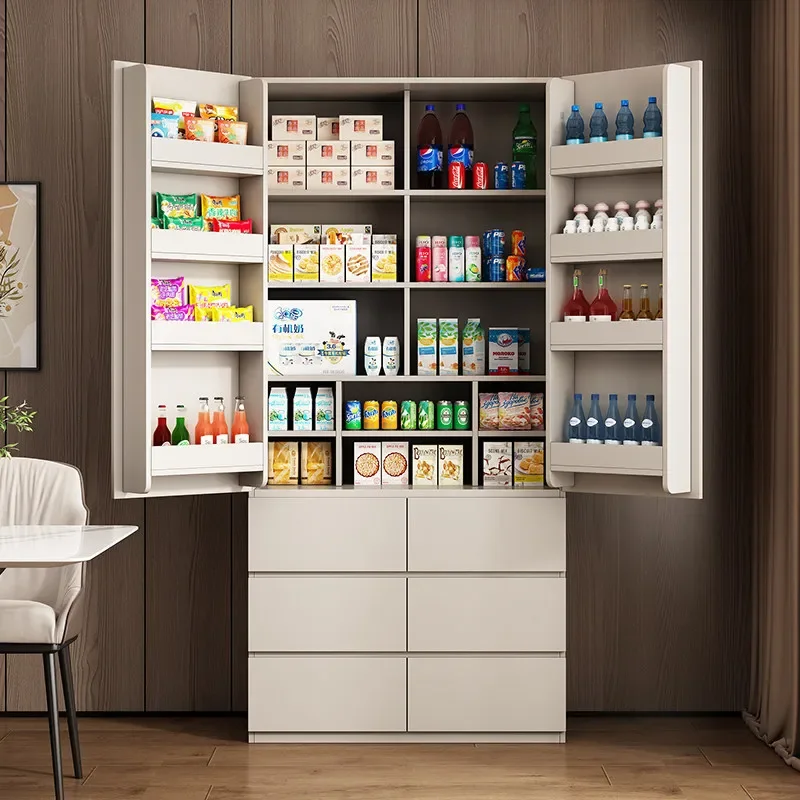 Living room tea storage storage cabinet kitchen built-in wall-by-wall refrigerator