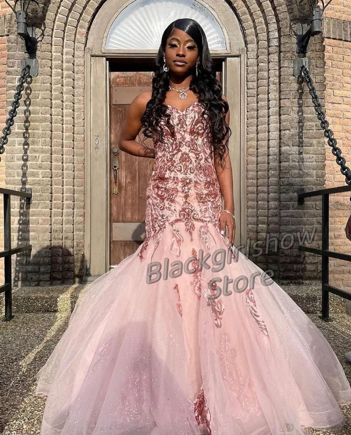 Luxury Peach Pink Evening Dress 2024 For Women Sweetheart Neck Crystal Applique Lace Wrap Long Birthday Party Robes De Soirée