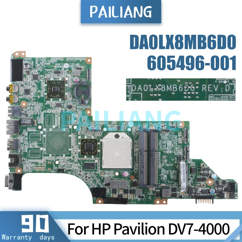 

For HP Pavilion DV7-4000 DV7 4153CL 4165dx 4105dx Notebook Mainboard 605496-001 DA0LX8MB6D0 DA0LX8MB6D1 DDR3 Laptop Motherboard