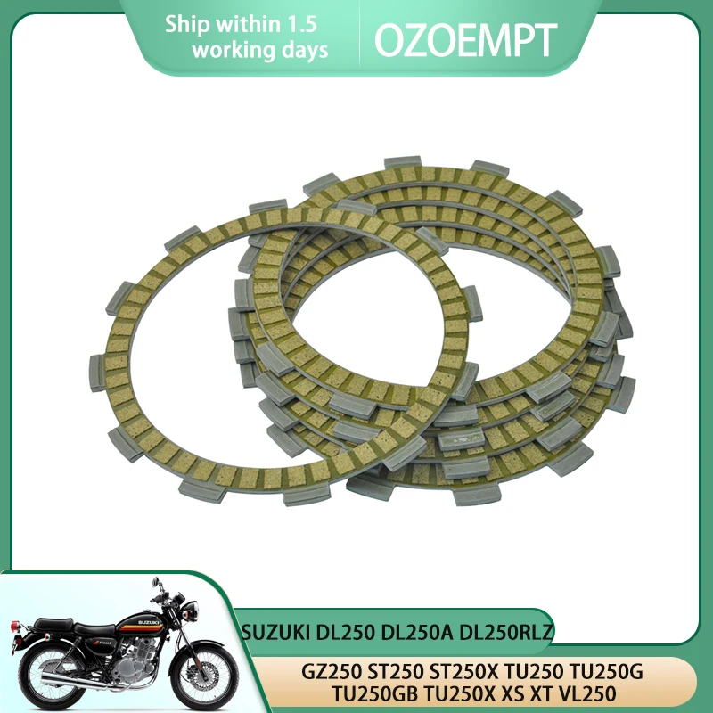 OZOEMPT Fibrous Clutch plate Apply to SUZUKI DL250 DL250A DL250RLZ GZ250 ST250 ST250X TU250 TU250G TU250GB TU250X XS XT VL250