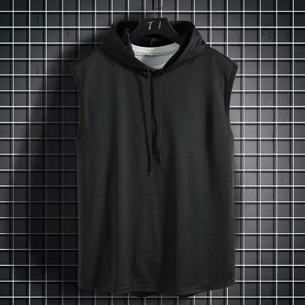 Durable Newest Top-quality Sleeveless T-Shirt Sport Hooded Hoodies Men Muscle Replacement Sleeveless T-Shirt Tops