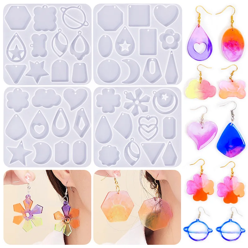 DIY Drops Resin Earring Molds Resin Jewelry Molds Variety Shape Silicone Pendant Molds Resin Irregular Shaped Jewelry Making