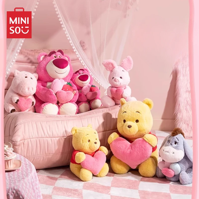 MINISO Disney Confession Series Plush Doll Sofa Decorative Ornaments Cute Pillow Pooh Bear Lotso Children's Toy Birthday Gift