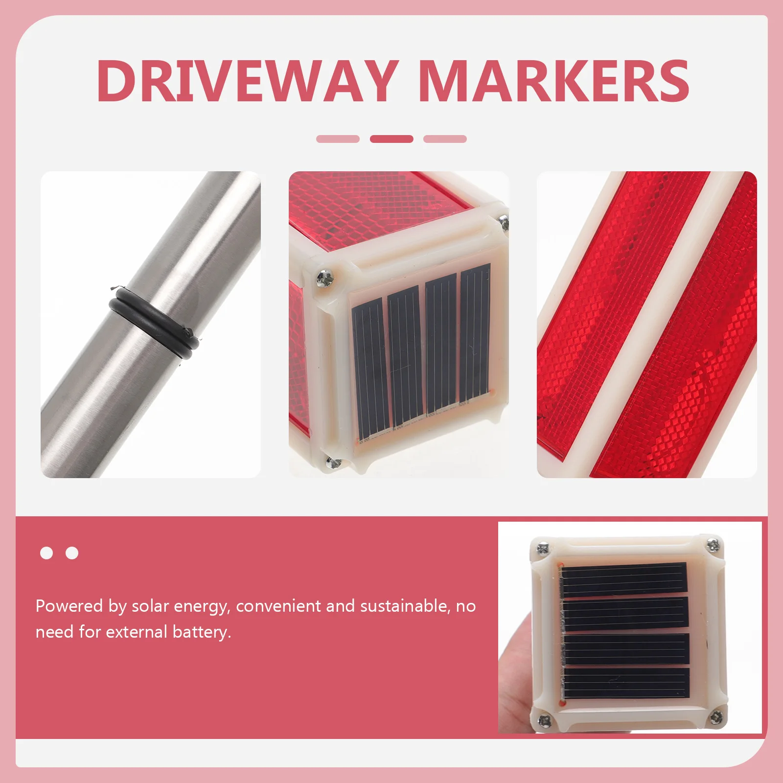 

Solar Driveway Marker Lights LED Pathway Lanterns Outdoor Solar Powered Light Reflectors for Garden Decorations