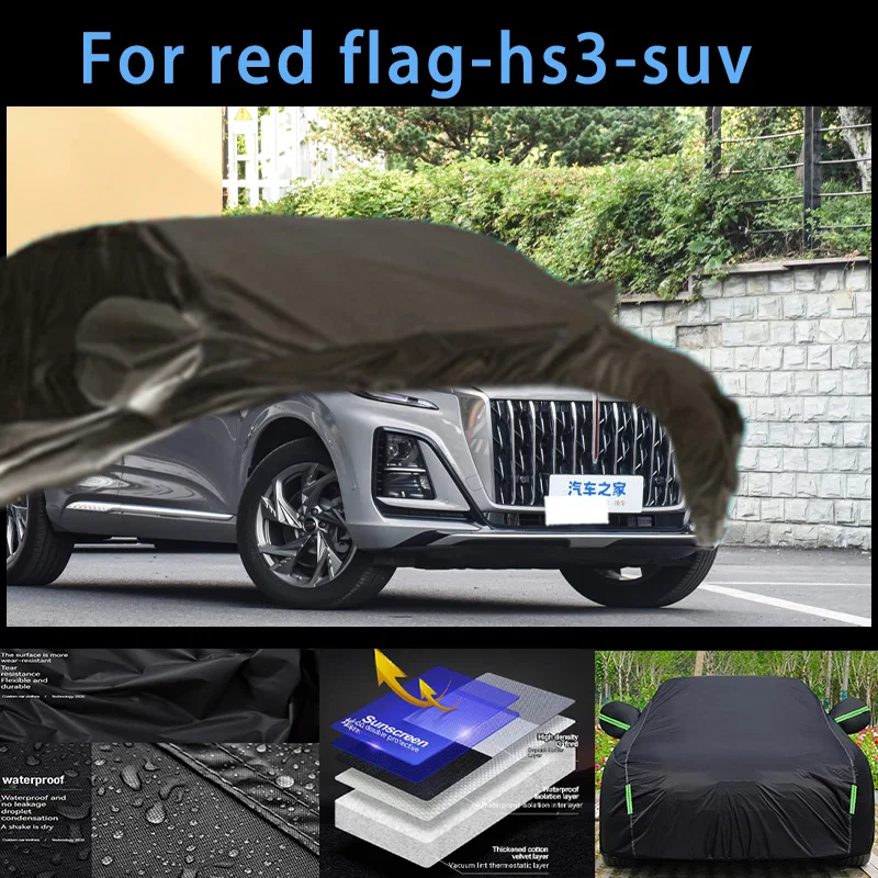 

For red fiag-hs3-suv Outdoor Protection Full Car Covers Snow Cover Sunshade Waterproof Dustproof Exterior Car accessories