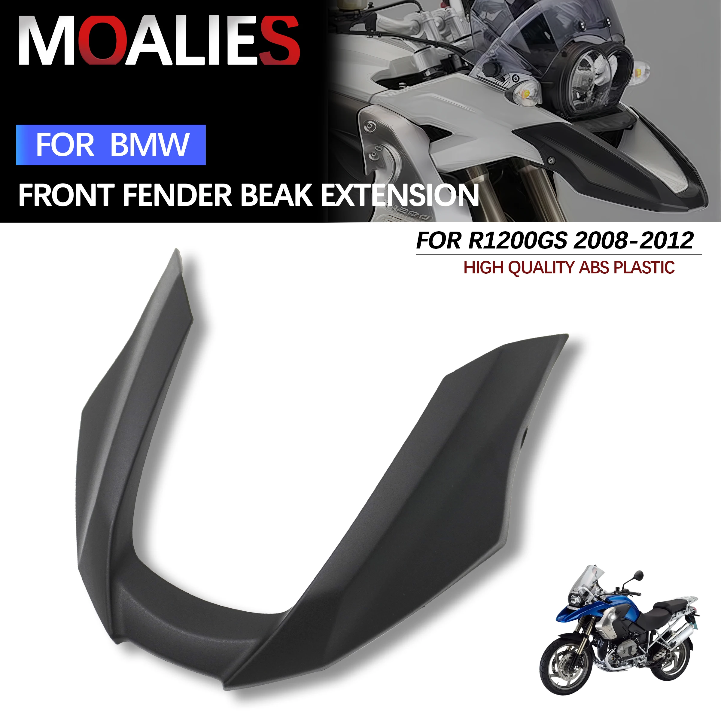 

For BMW R 1200 GS R1200 Oil Cooled R1200GS 2008 2009 2010 2011 2012 Front Beak Fairing Extension Wheel Extender Cover Black
