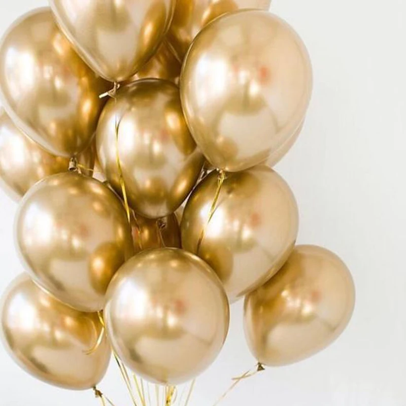 20/30/50pcs 10inch Chrome Metallic Latex Balloons Gold Silver Metal Balloons Birthday Party Inflate Globos Wedding Decor Supplie