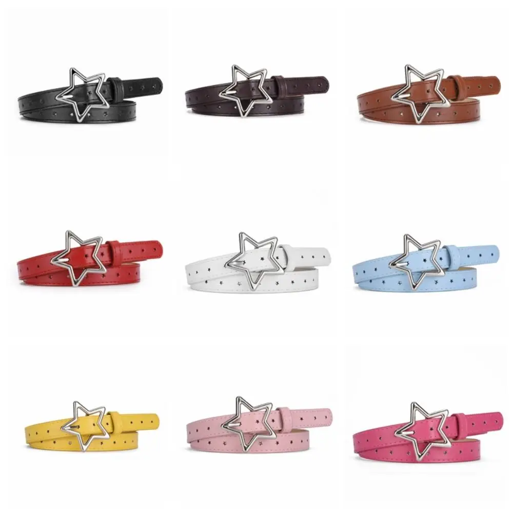 Cintura a stella a cinque punti con cuore punk Cintura regolabile in pelle PU con stella Cintura in vita Cintura da donna Cintura da donna