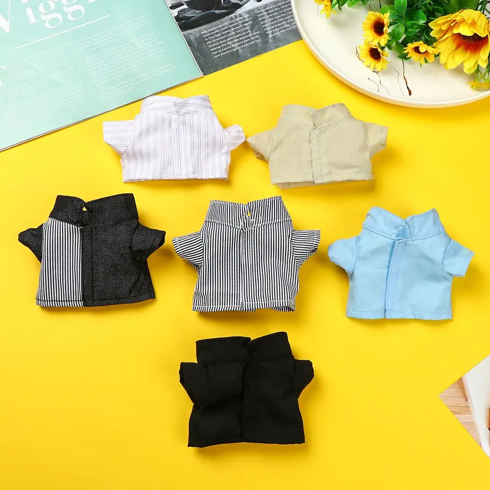 20cm Doll Clothing Stripe Short Sleeve T-shirt for 20cm cotton Stuffed Idol Doll Clothes Dolls Accessories Change Dressing Game