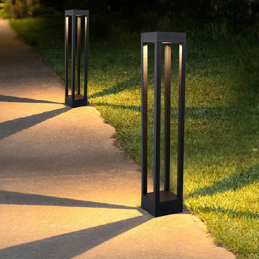 

10W Waterproof LED Garden Pathway Lawn Light Modern Aluminum Pillar Light Outdoor Courtyard Villa Landscape Lawn Bollards Light