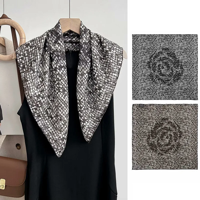 

Wool Scarf Blended Double-Sided Flower with Different Colors Women's Autumn and Winter Clothing Matching