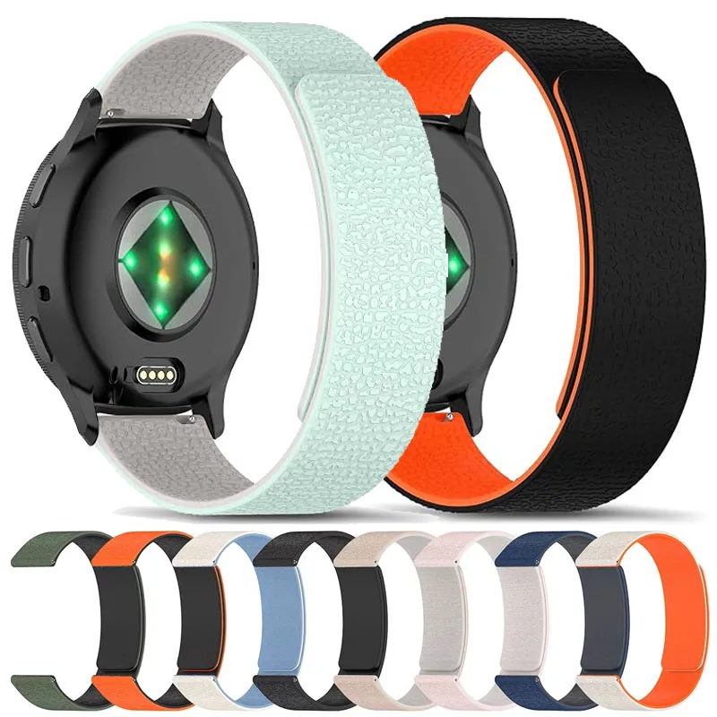 20mm 22mm Magnetic Silicone Strap For Garmin Venu 2 3 4 45MM/Forerunner 55 70 170 255 265 245 645 745 965 970 Vivoactive 6 5 4 3