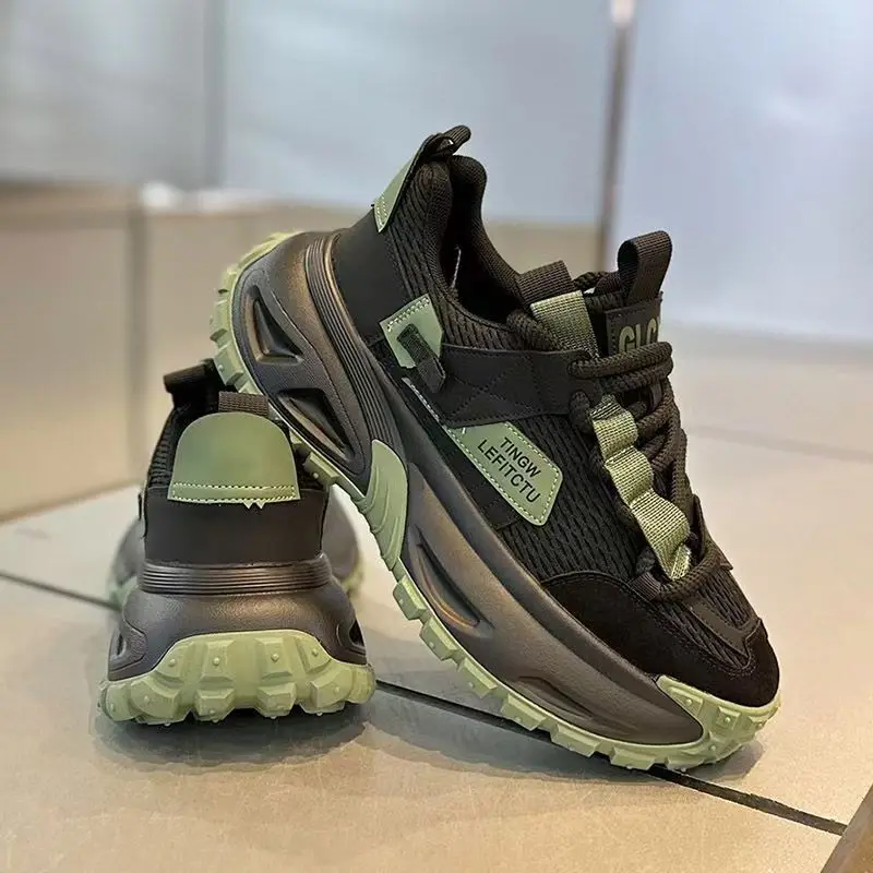 

Thick Sole Outdoor Comfort Men Sports Shoes 2025 Spring New Man Anti Slip Men's Casual Footwear Fashion Breathable Running Walk