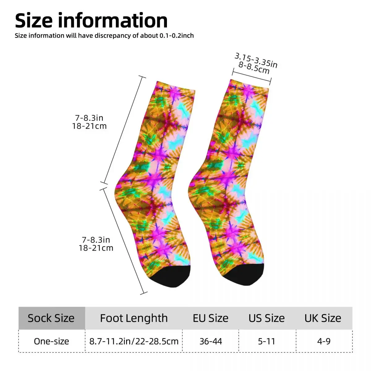 Tie Dye Sock Printed Man Polyester