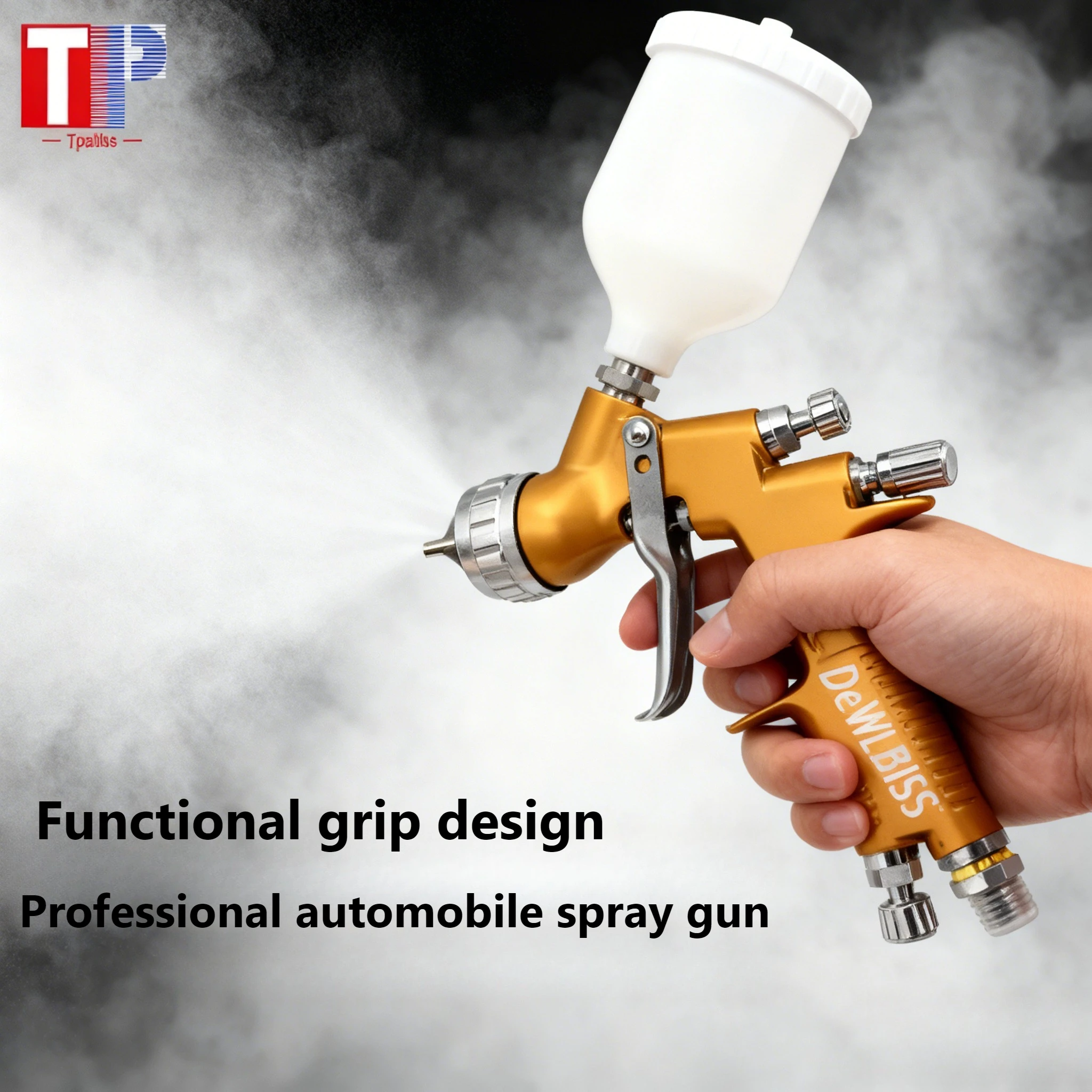 Spray Gun GTl Pro LITE Painting Gun TE20/T110 1.3mm/1.8mm Nozzle Glod With Mixing Cup Water Based Air Spray Gun Airbrush
