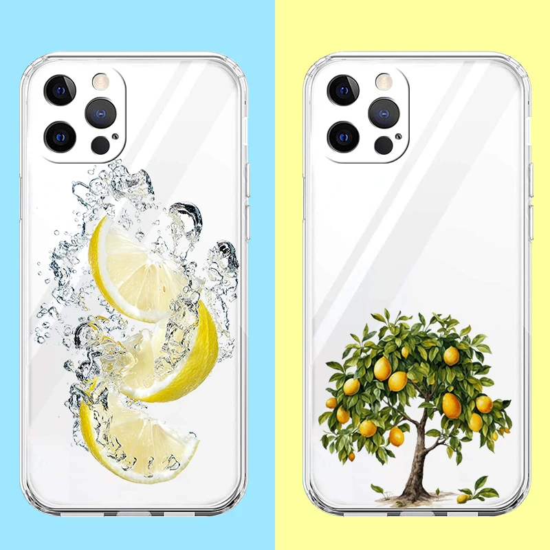 Fruit Lemon Hard PC Phone Case For Samsung Galaxy Z Flip 4 Transparent Cover For Galaxy Z Flip 3 Foldable Shockproof Cases Capas