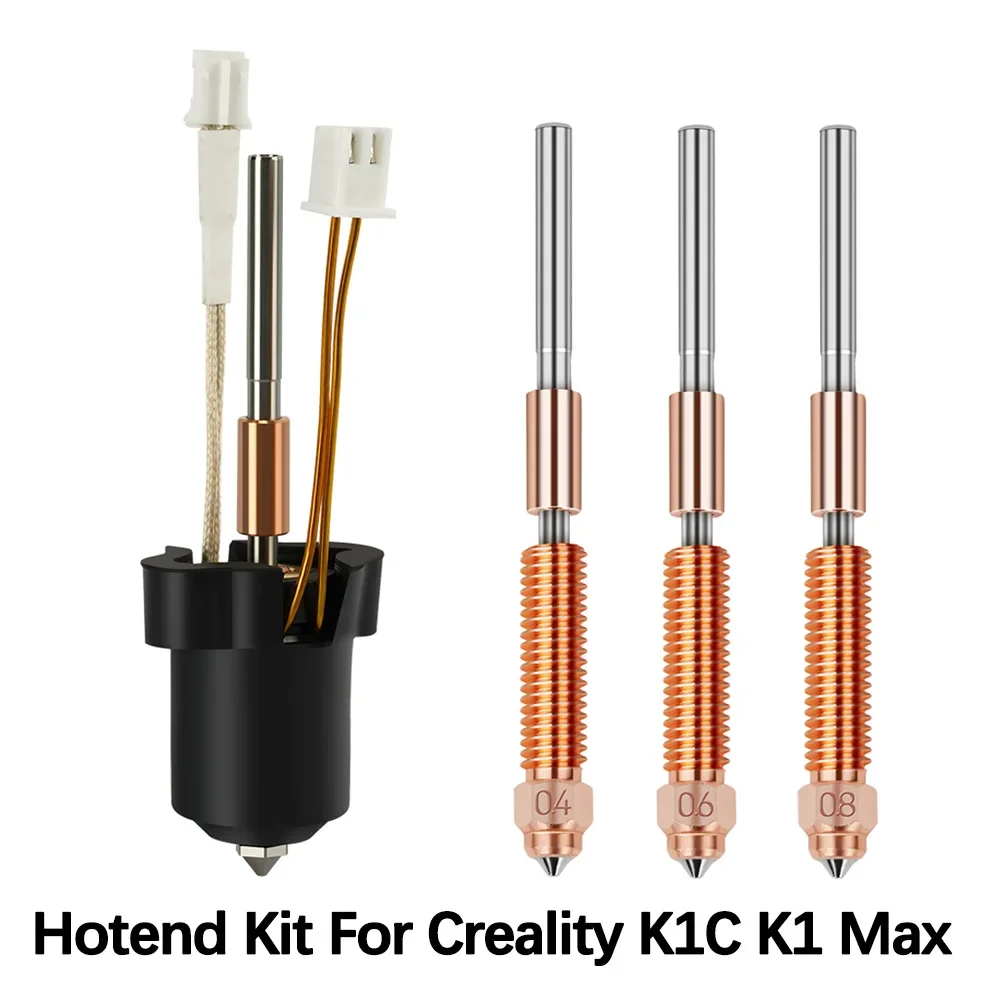 

Модернизированный комплект Hotend для керамического нагревательного блока Creality K1C K1 MAX, насадка 0,4 мм с быстрой заменой, высокопоточная печать из закаленной стали