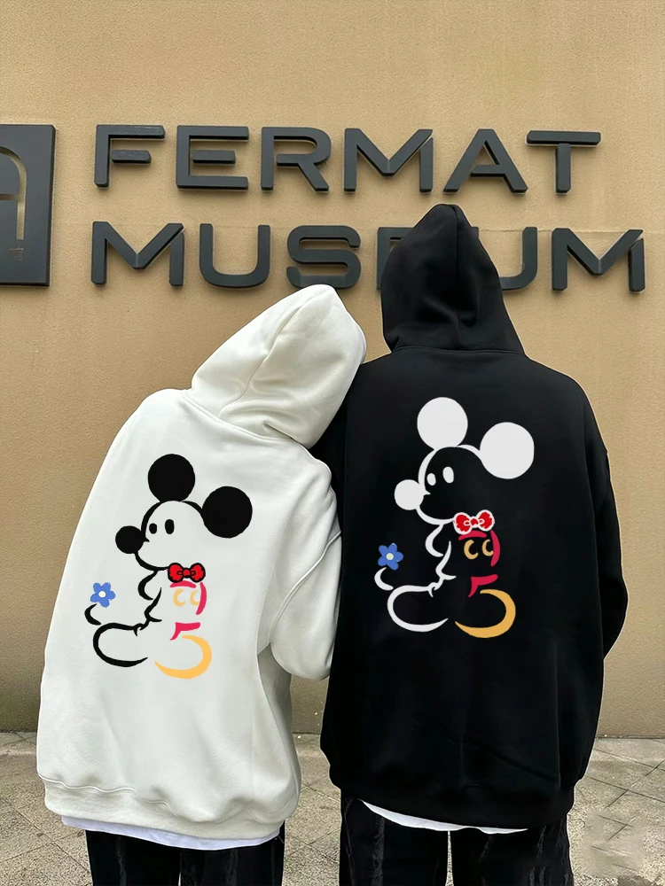 

Cute Mouse Pattern Couple Sweatshirts Spring and Autumn 2024 New Casual Loose Hoodies