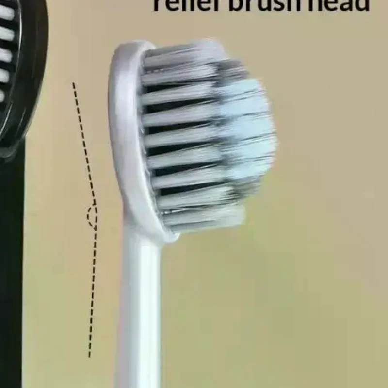 Soft Bristle Manual Toothbrushes 4 Pack Convex Olive Brush Head Deep Cleaning Gum Care for Adults Children Home Travel Use