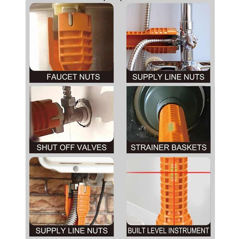 Chiave per lavello multifunzionale chiave per bagno strumento per l'installazione dell'impianto idraulico rubinetto per tubo dell'acqua valvola ad angolo smontaggio per la riparazione del lavandino