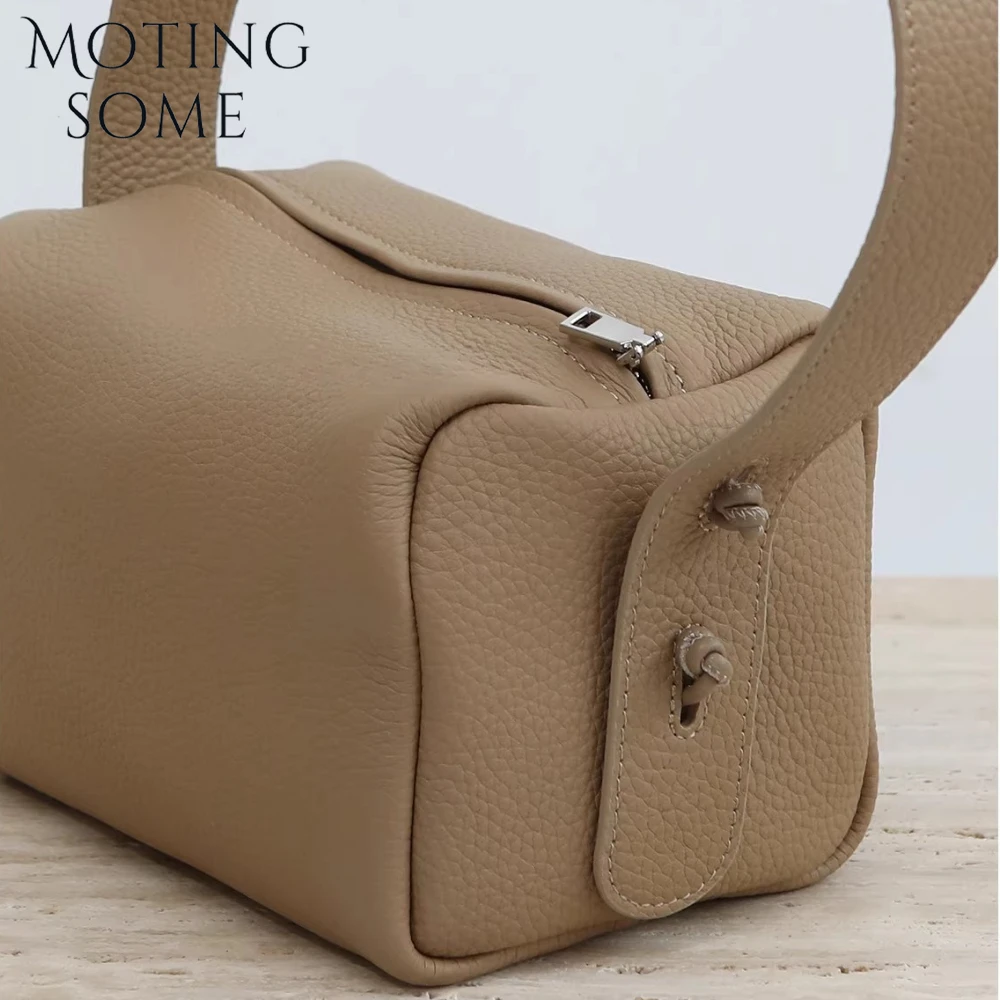 MOTINGSOME Soft Full Grain Leather Woman Bags Underarm Shoulder Pouch Makeup Bag Minimalism Lady Satchel 2026 New in Handbag