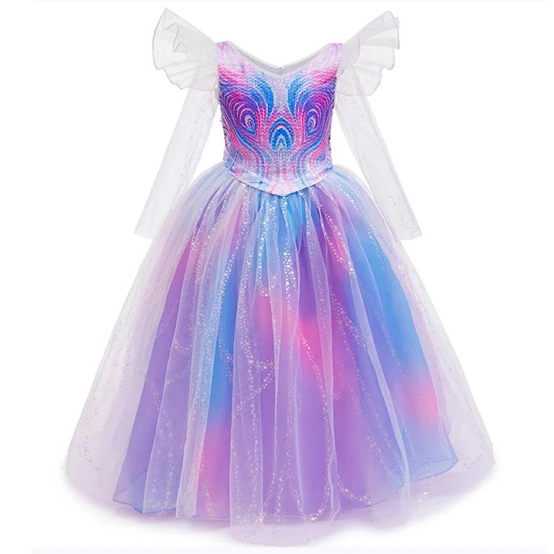 Halloween Girl's Witch Costume Wicked Cosplay Dress Kid Elegant Tulle Princess Dress Carnival Birthday Party Role Play Ball Gown