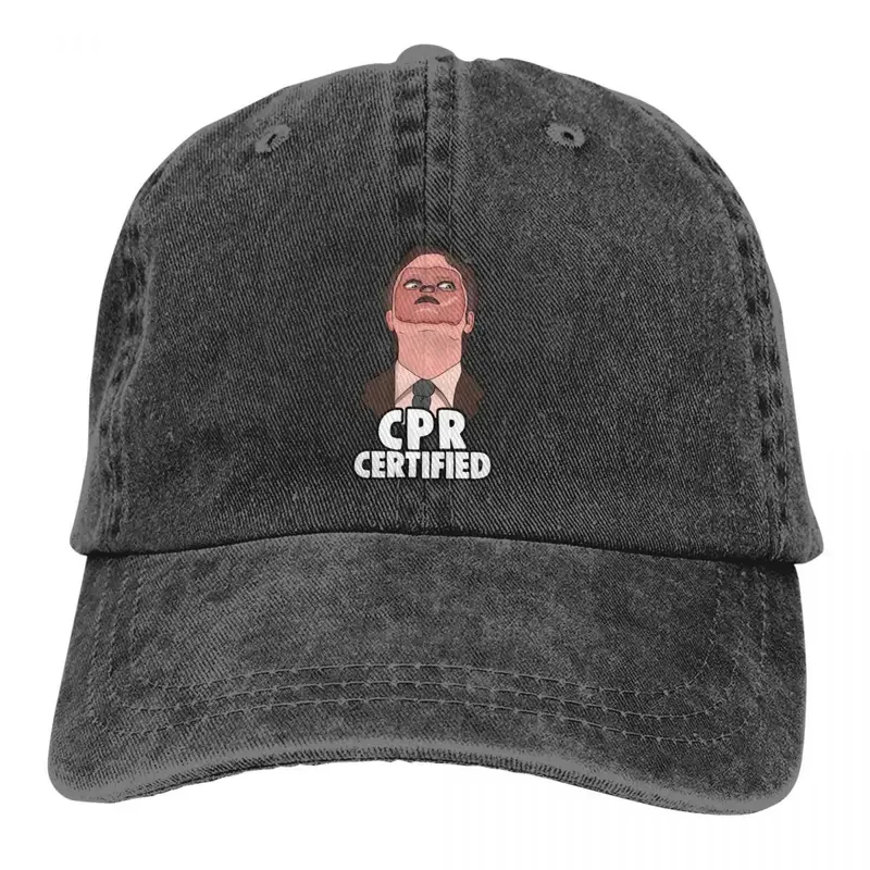 Pure Color Dad Hats Memes Dwight CPR Certified Women's Hat Sun Visor Baseball Caps The Office TV Play Peaked Cap