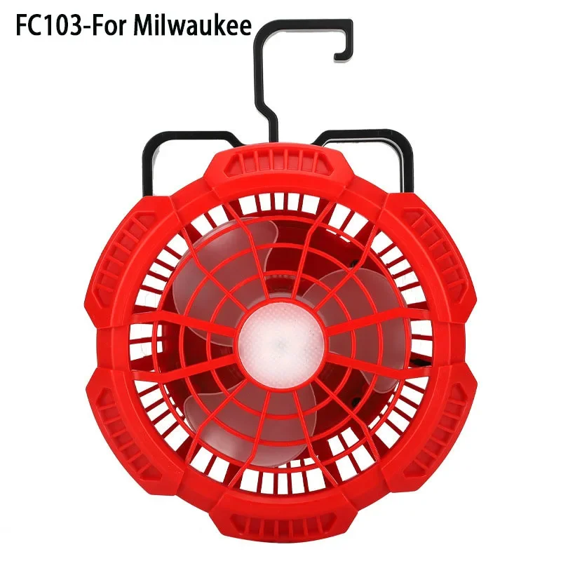 Ventilador multifuncional da iluminação exterior, bateria de lítio de Milwaukee 14.4V-18V, lâmpada 3W, FC103, FC104, FC105, FC106, FC107, FC108