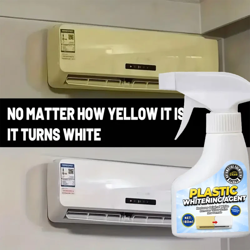 180ml Fast-Acting Plastic Yellowing Remover Spray - Powerful Formula for Air-Conditioning Units, Automotive Headlamps & Plastic