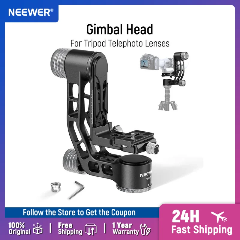 

NEEWER Gimbal Head for Tripod Monopod Telephoto Lenses 360° Panoramic Camera Tripod Head Arca Type Quick Release System