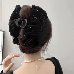 Large Bow Velvet Multi-Layered Hair Claw Clip Women Sweet Hair Clips Hairpin Temperament Headwear Hair Accessories