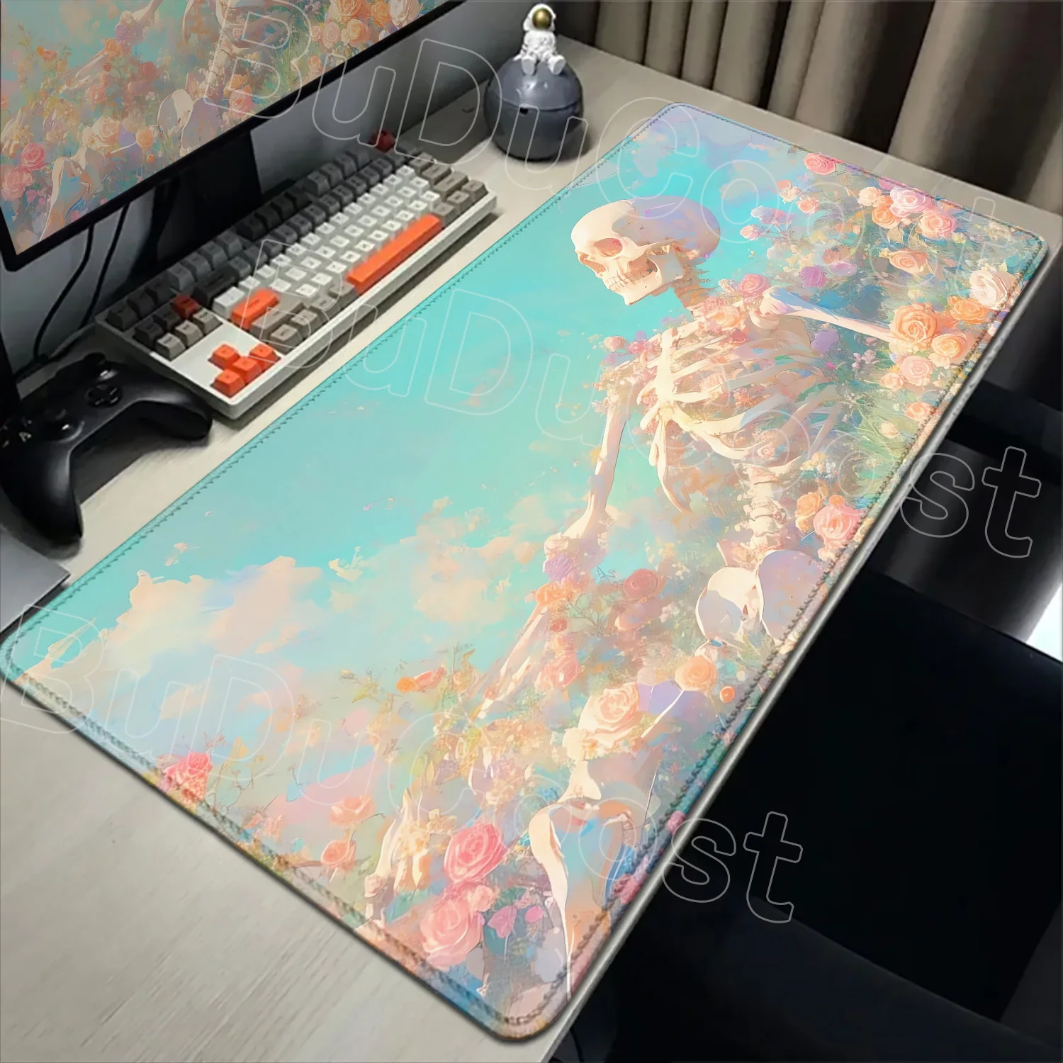 

Large Gaming Human Skull Mouse Pad 900x400MM Rubber Desk Mat Non-Slip Skeleton Anime Design for Computer Office Keyboard Laptop