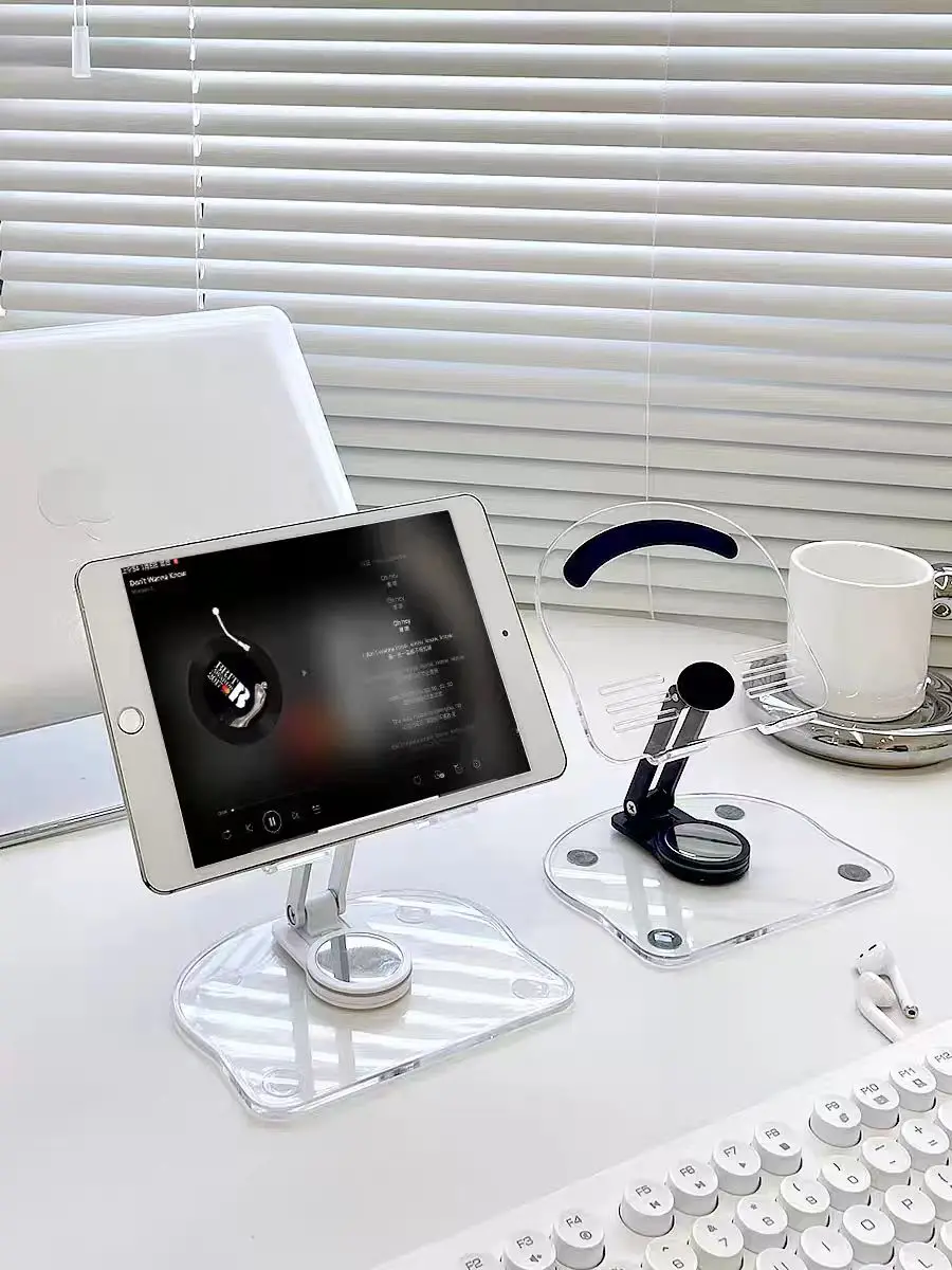 Acrylic Book Stand Clear Book Holder Acrylic Tablet Stand Portable Adjustable Phone Stand Foldable For Live Streaming Reading